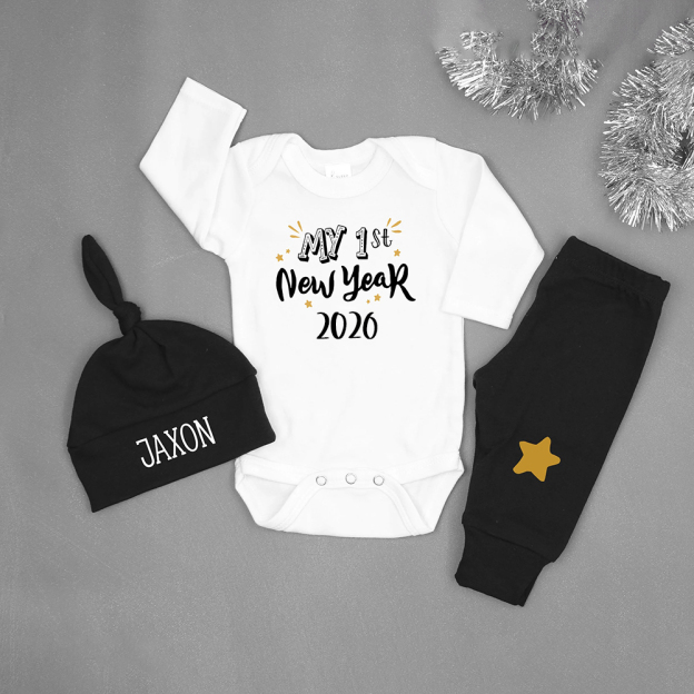 Personalized Baby 1st New Year's Outfit Set | CWBaby125