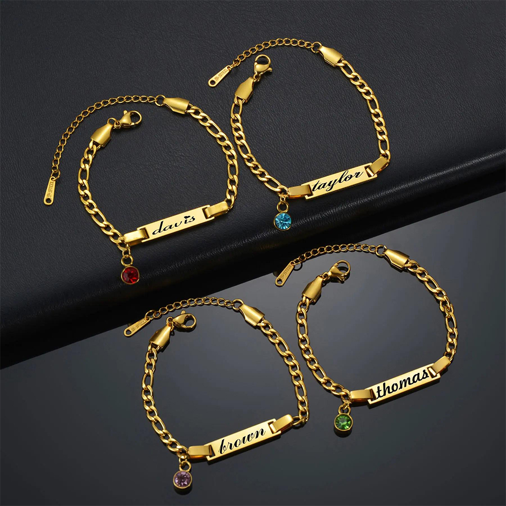 Personalized Baby Birthstone Bracelet | CWBeach338