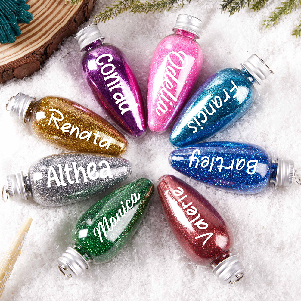 Personalised Glitter Lightbulb Special Christmas Ornament | MCGift212