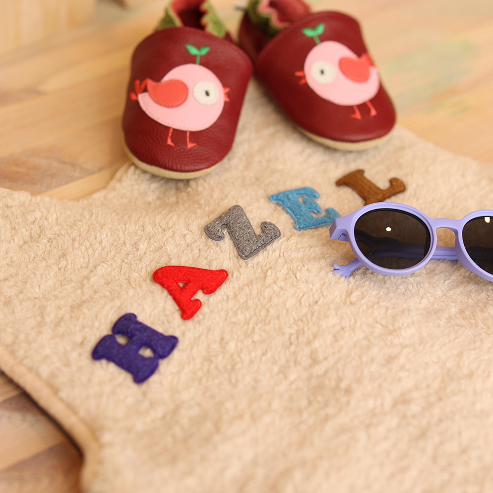 Personalized Colorful Letter Patch Toddler Sherpa Fleece Vest | CWBaby339