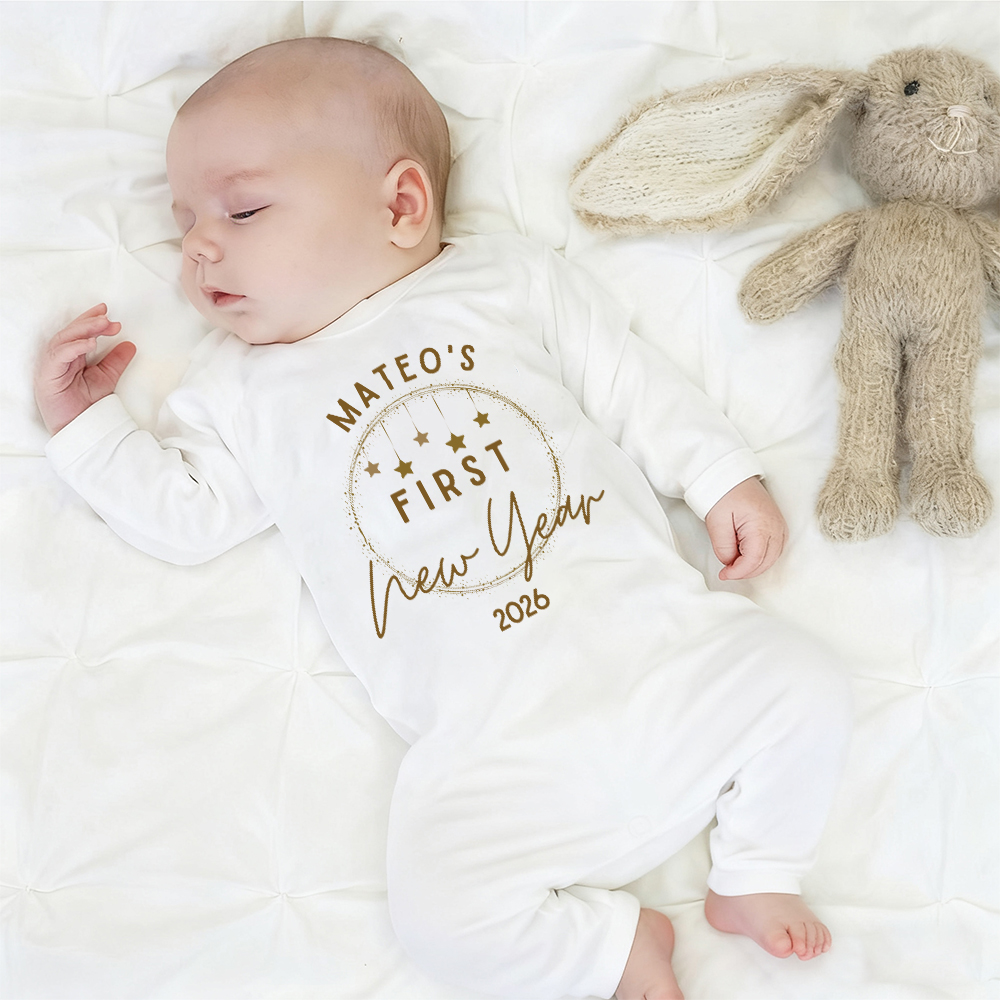 Personalized Baby 1st New Year Romper and Hat Set | CWBaby342