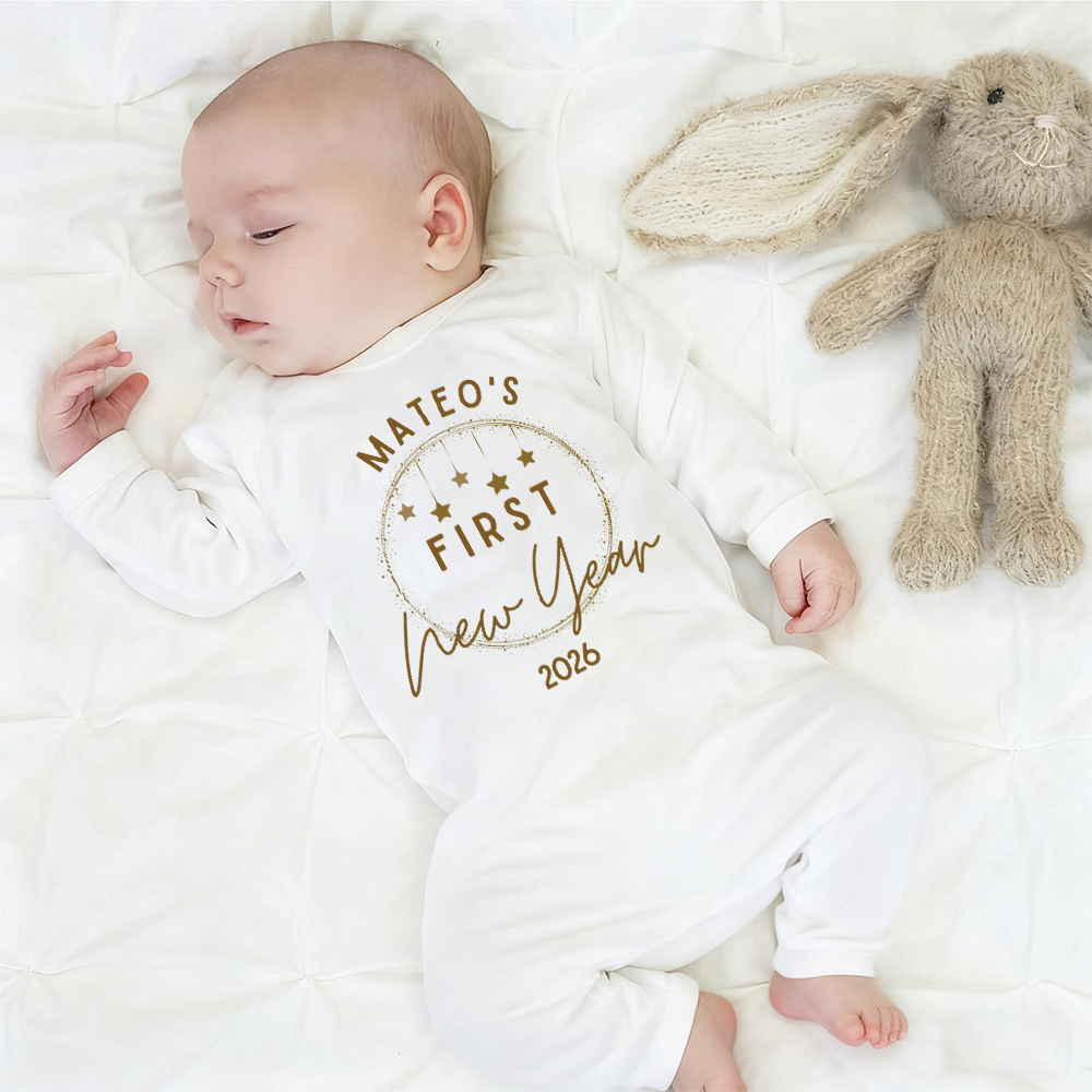 Personalized Baby 1st New Year Romper and Hat Set | CWBaby342