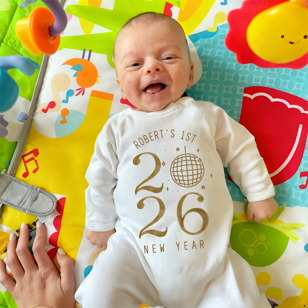 Personalized Baby 1st New Year Romper and Hat Set | CWBaby343