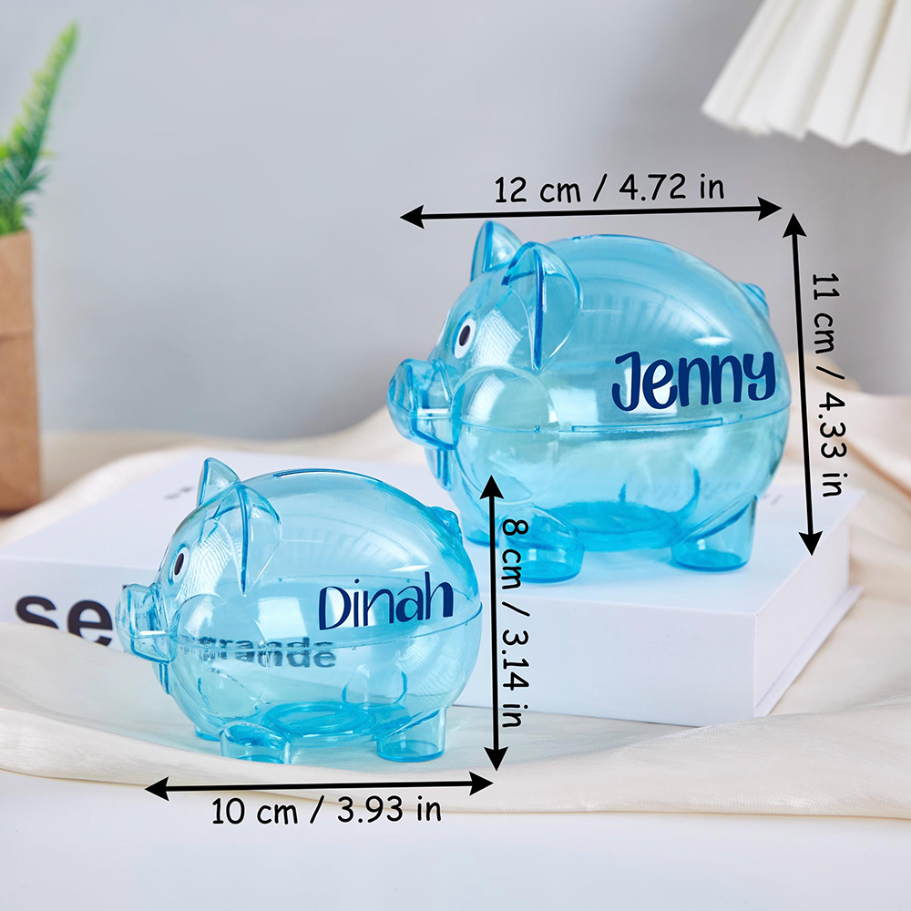 Personalized Kids Transparent Cute Piggy Bank | CWToy164