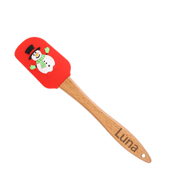Personalized Christmas Wood Handle Silicone Kitchen Tool | MCGift230
