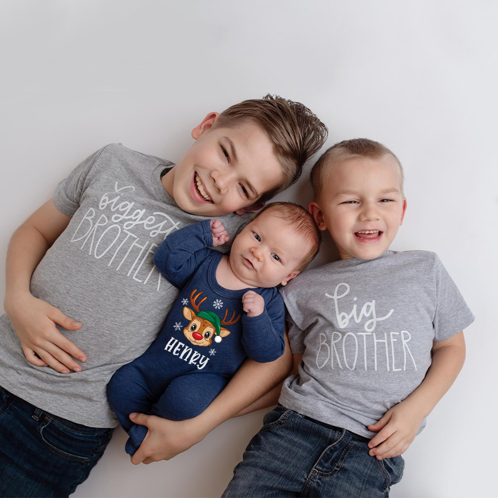 Personalized Baby Christmas Adorable Elk Romper and Hat Set | MCGift233
