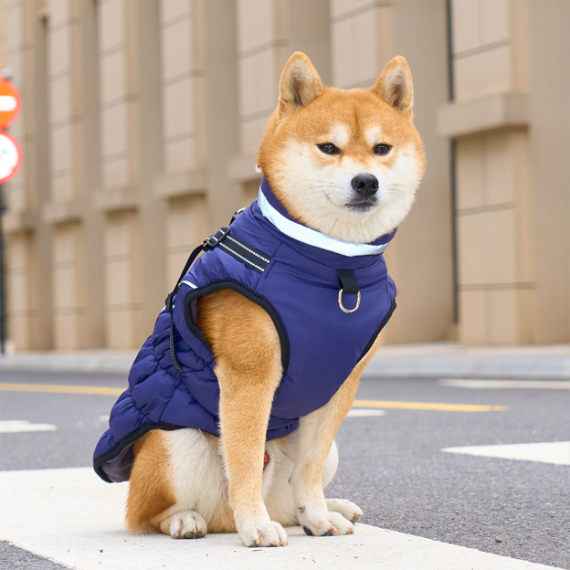 Personalized Pet Winter Warm Windproof Puffer Night-reflective suspender Jacket | BKPet266