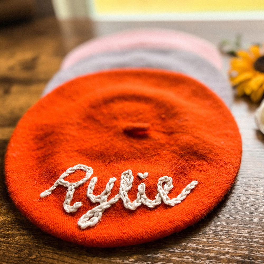 Personalized Hand Embroidery Beret For Kid & Adult | HSKid81