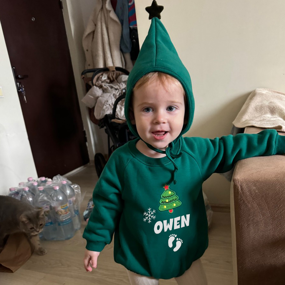 Personalized Baby Christmas Extram-warm Short Plush Outfit Set | MCGift363