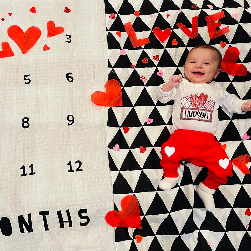 Personalized Baby 1st Valentines Day Outfit Set | CWBaby371
