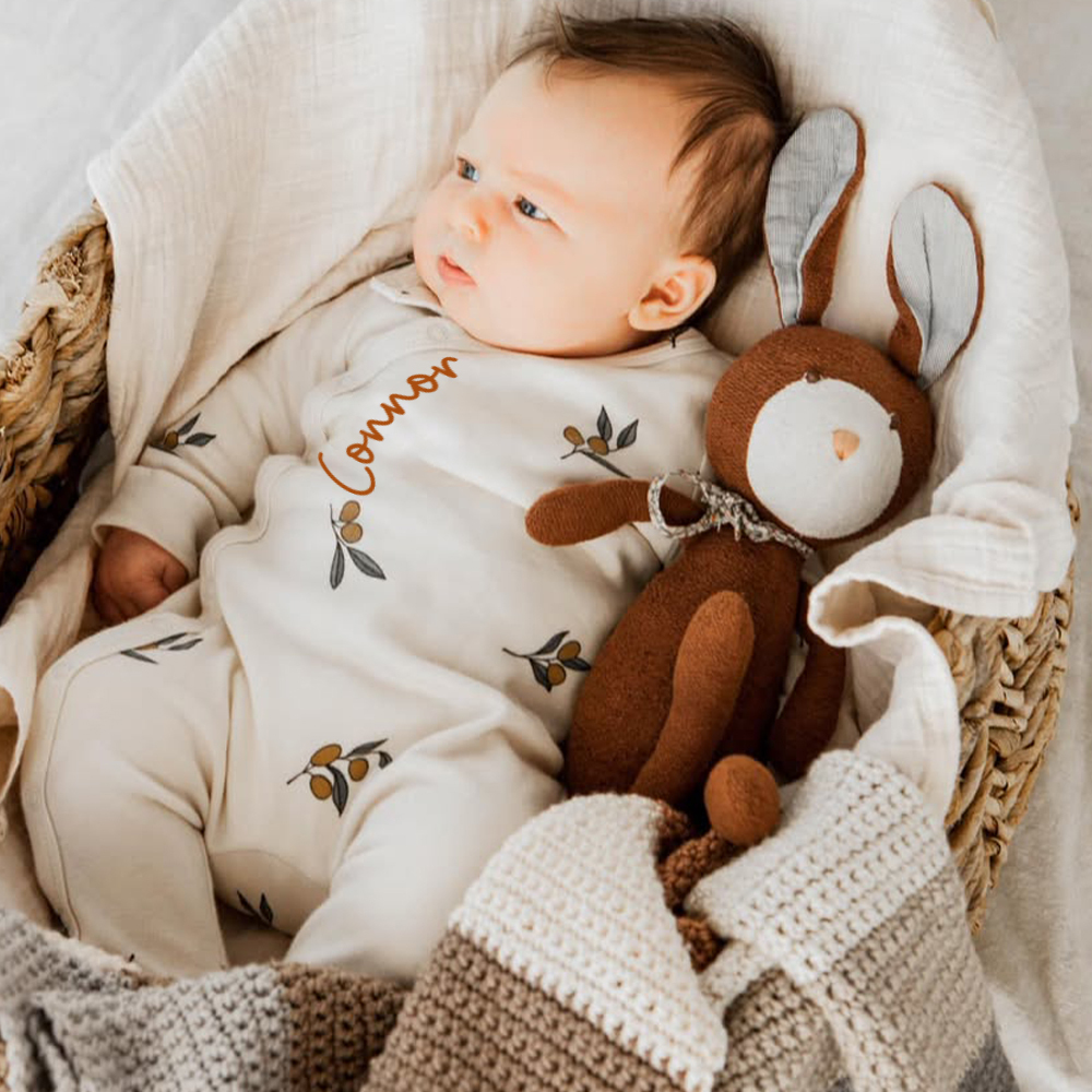 Personalized Baby Organic Soft Cotton Romper | CWBaby378