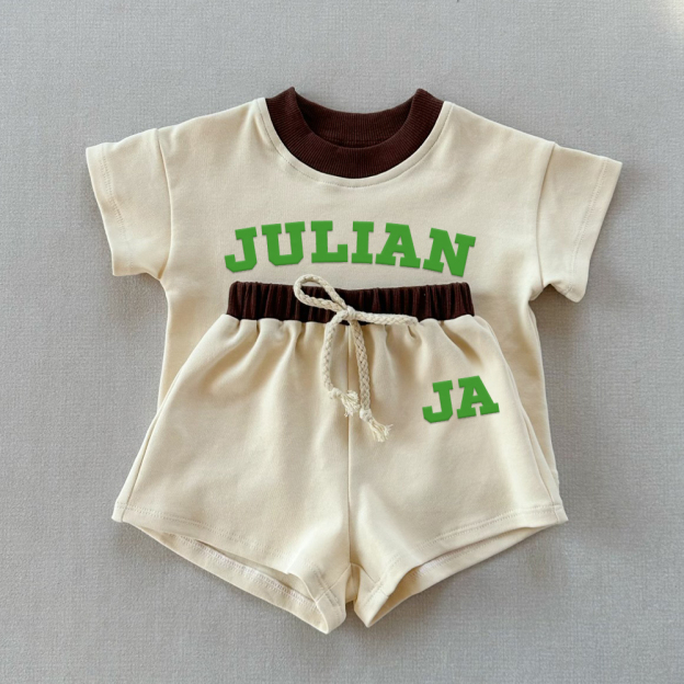 Personalized Embroidery Baby Cotton Cozy Soft Colourful Outfit Set | CWBaby380