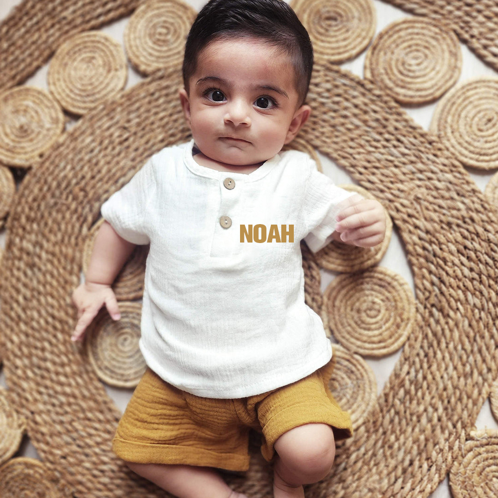 Personalized Baby Cotton Cozy Soft Outfit Set | CWBaby386