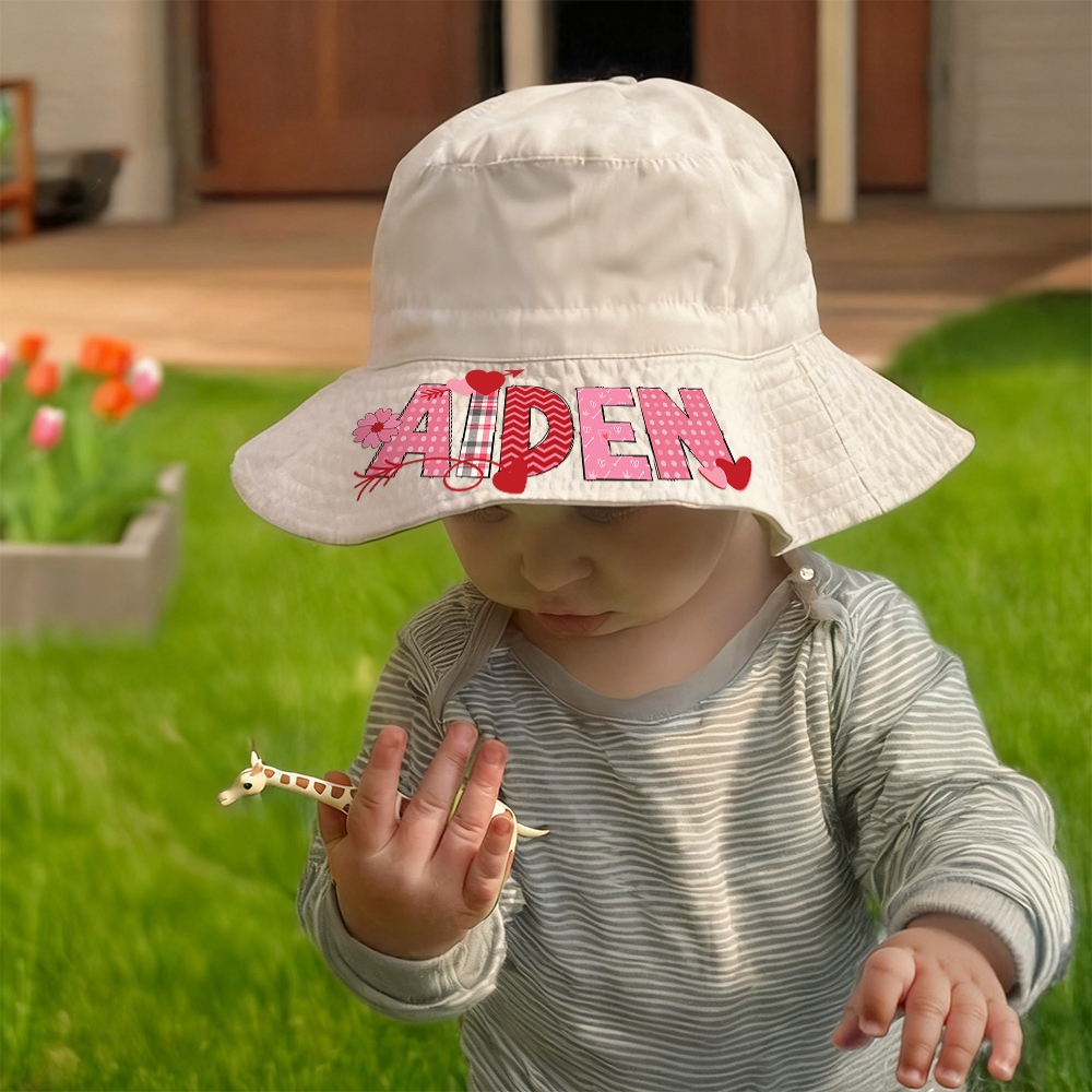 Personalized Valentine's Summer Sun Protection Bucket Hat | ValGift01