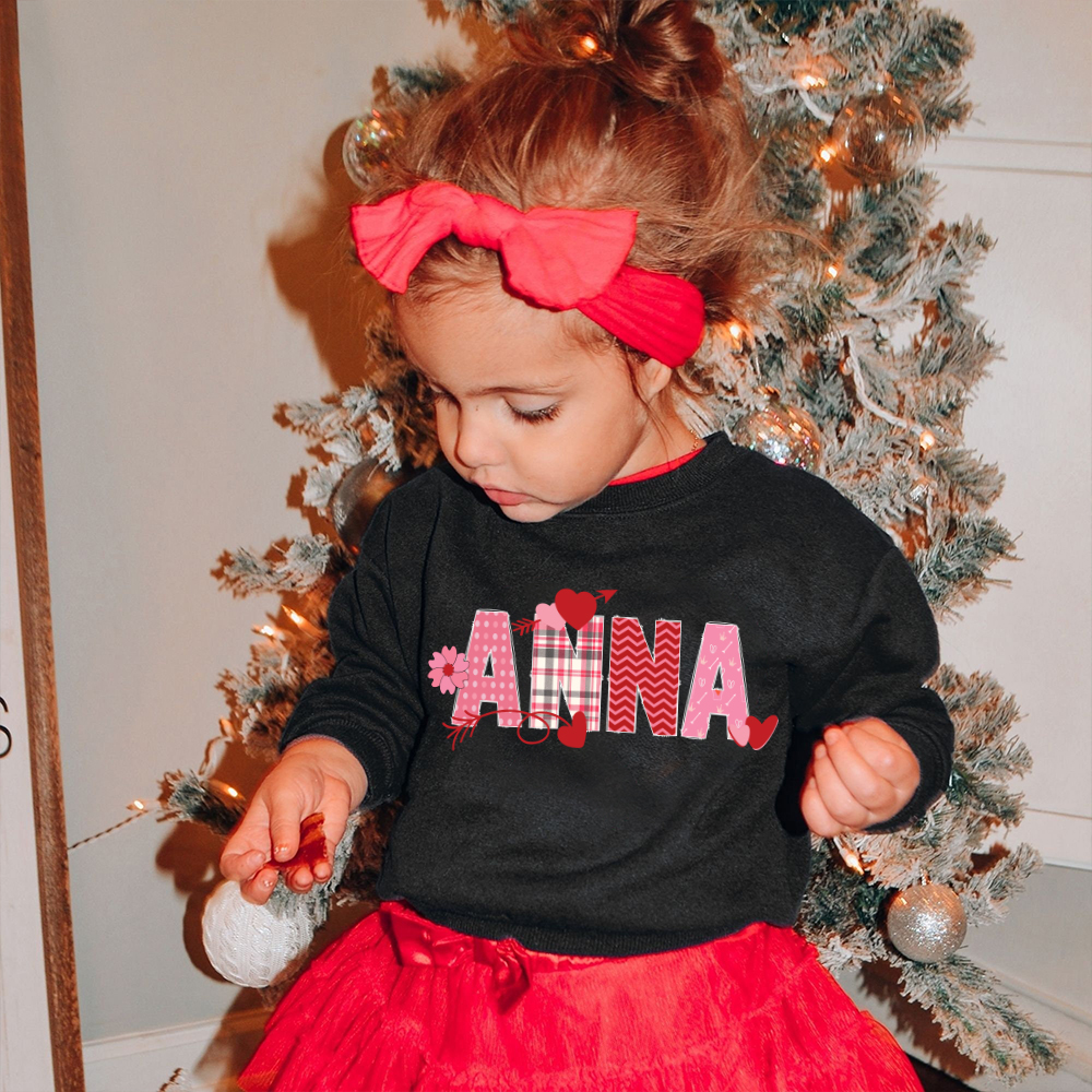 Personalized Valentine's Matching Sweatshirt For Girl & Mommy | ValGift02