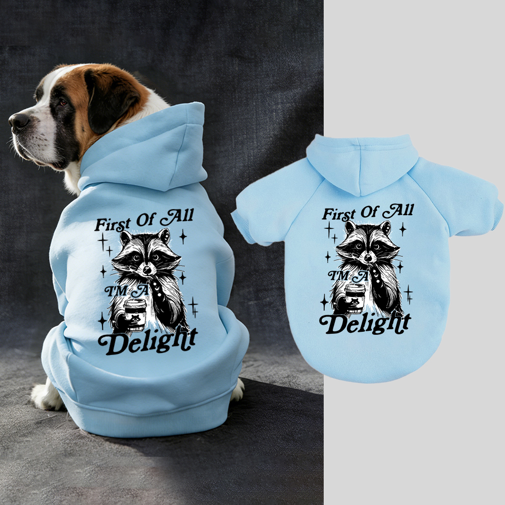 FIRST OF ALL I'M A DELIGHT Puppy Hoodie | BKPet321