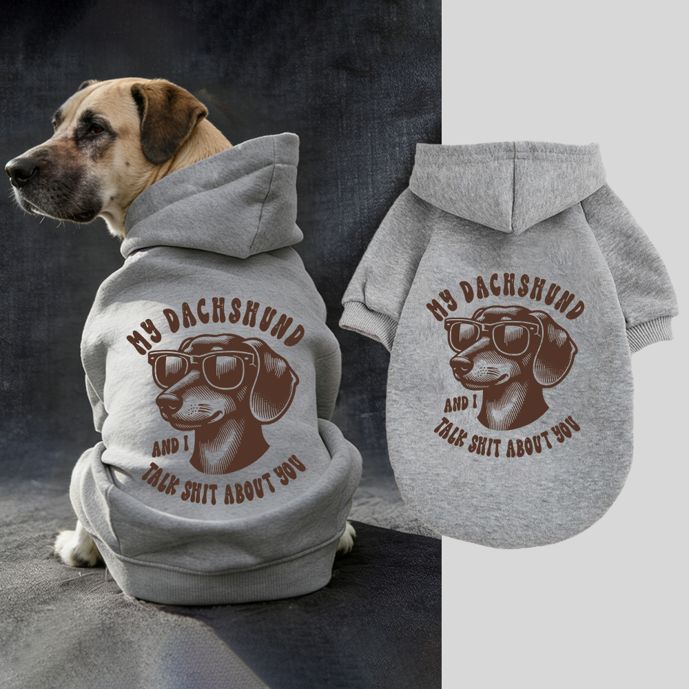 MY DACHSHUND AND I TALK SHIT ABOUT YOU Puppy Hoodie | BKPet326