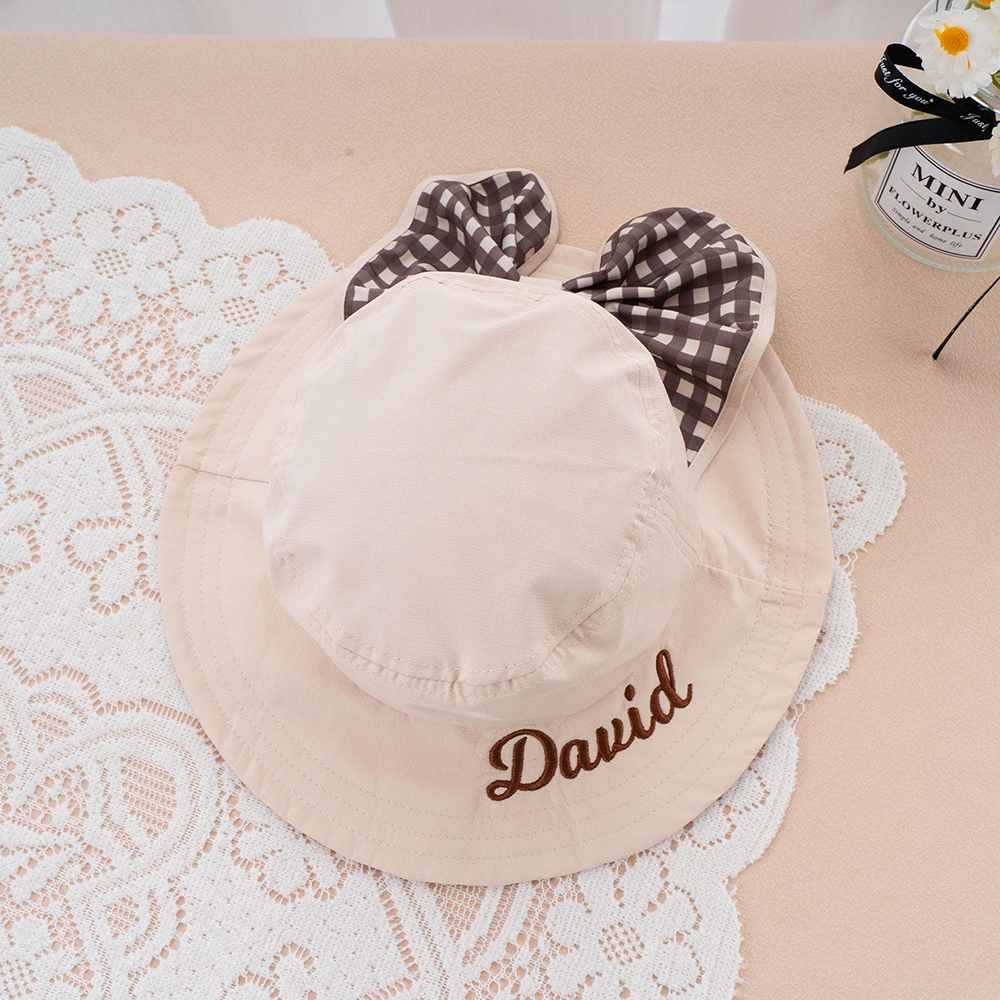 Personalized Embroidery 2-in-1 Neck Shield & Bow Sun Hat | CWBeach209