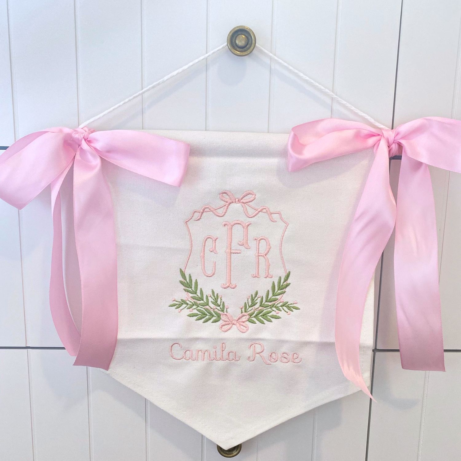 Personalized Baby Welcome Banner with Bows | CWBaby45