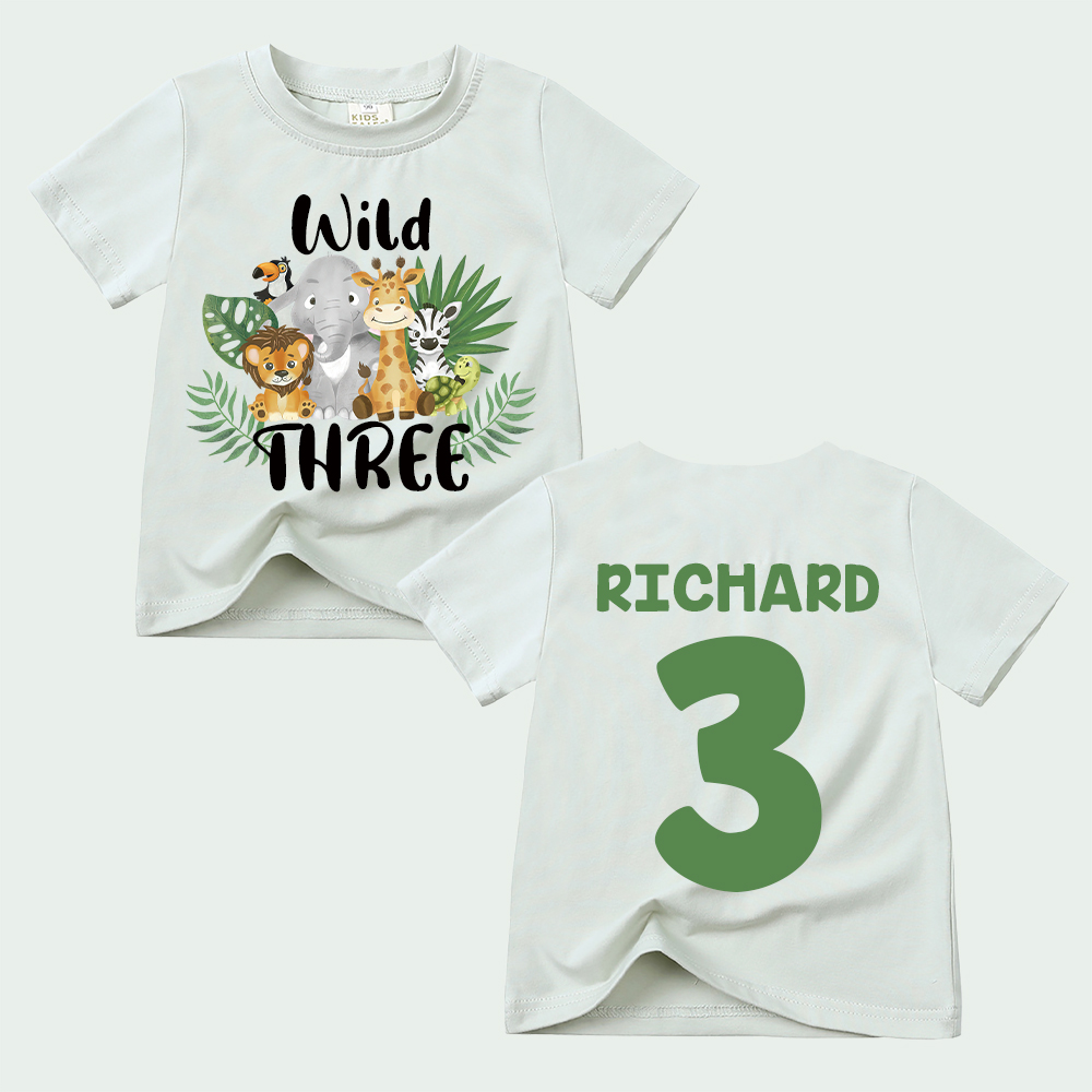 Personalized Forest Feral Floral Zoo Birthday T-Shirt | inTee19