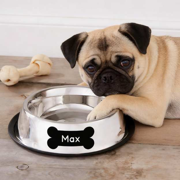 Personalized Pet Icon Stainless Steel Anti-slip Food Bowl | BKPet36701