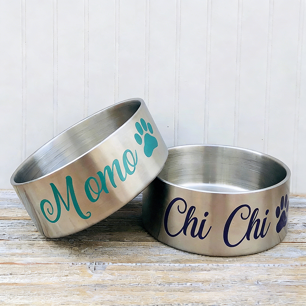 Personalized Pet Stainless Steel Anti-slip Thickened Food Bowl | BKPet369