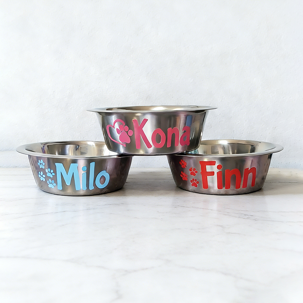 Personalized Pet Stainless Steel Anti-slip Food Bowl | BKPet382