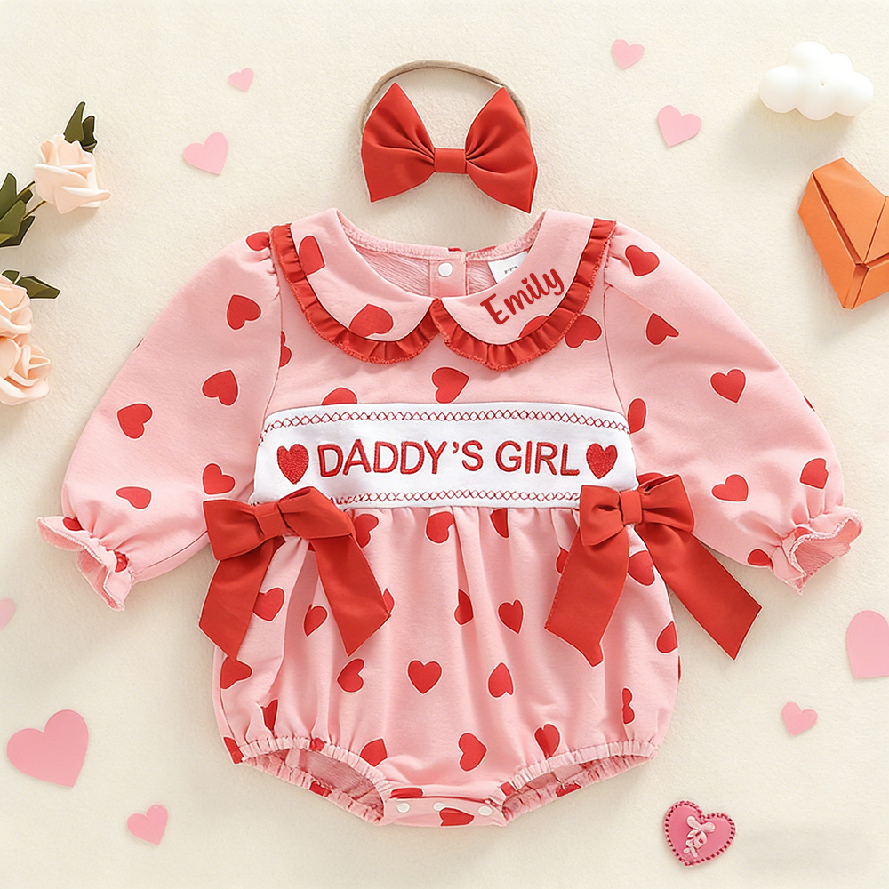 Personalized Baby Girl Valentine's Day Lovely Outfit | ValGift13