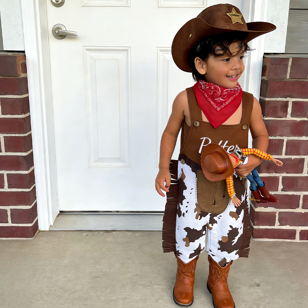 Personalized Toddler Cowboy Brown Western Rodeo Outfit Set | CWBaby400