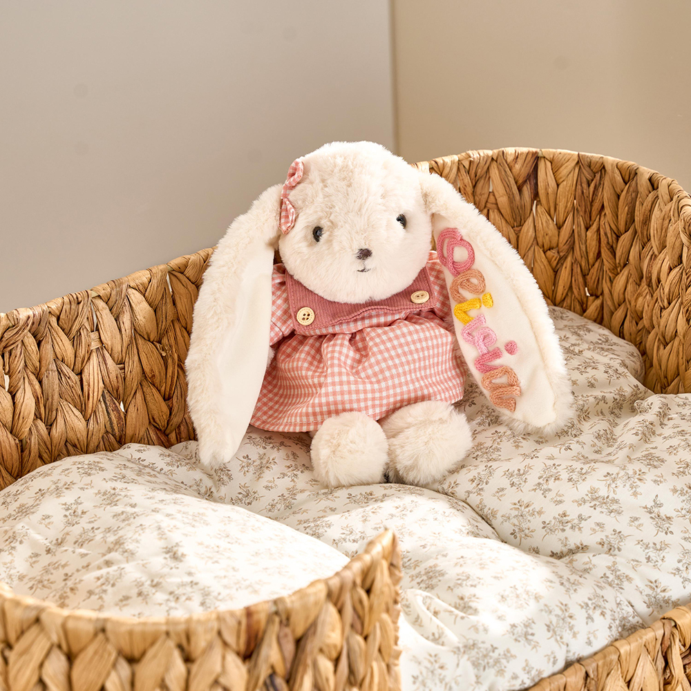 Personalized Baby Hand Embroidery Adorable Bunny Rabbit | CWToy176