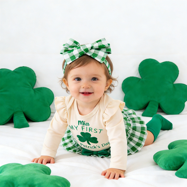 Personalized Baby Girl First St. Patrick's Day Outfit Set | CWBaby416