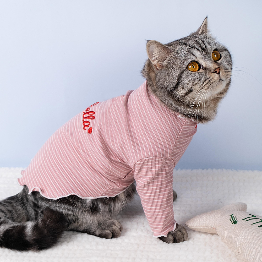 Personalized Embroidery Pet Cozy Cotton Sleepwear Pajamas | BKPet398