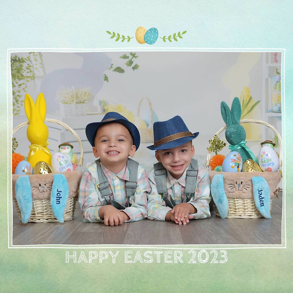 Personalized Embroidered Easter Bunny Basket Liner (Not Include Basket) | CWEaster86