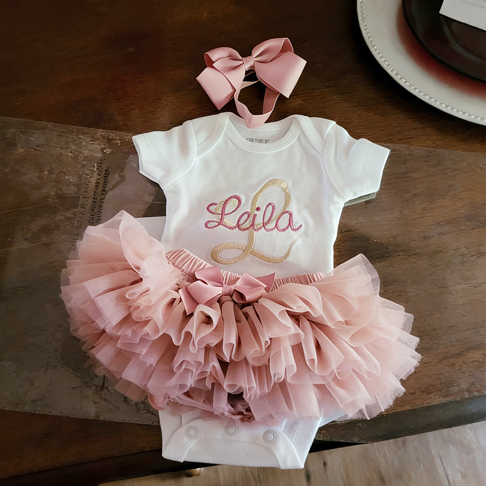 Personalized Embroidered Baby Girl Coming Home Outfit | CWBaby429