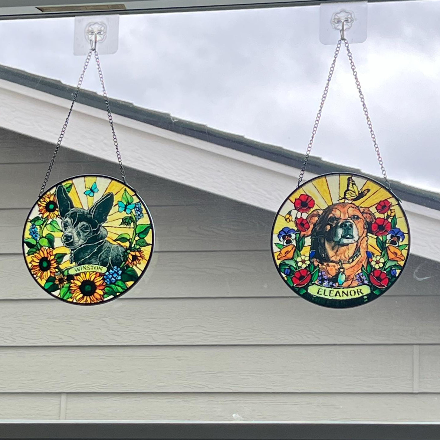 Personalized Pet Memorial Pet Portrait Stained Suncatcher | CWGift31