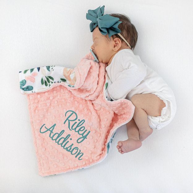 Personalized Lovely Kid Vintage Floral Baby Blanket for Comfort & Unique | CWBaby55