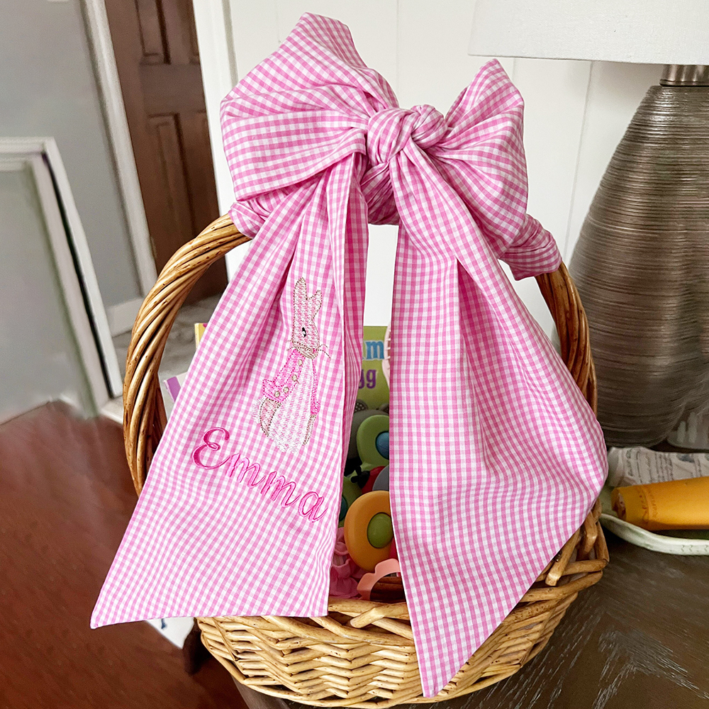 Personalized Embroidery Cotton Easter Basket Sash | CWEaster93