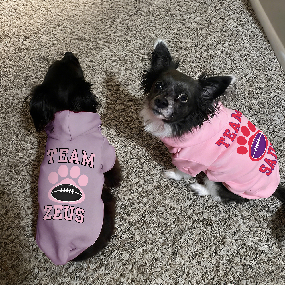 Personalized Football Team Pet Paw Soft Hoodie | BKPet427
