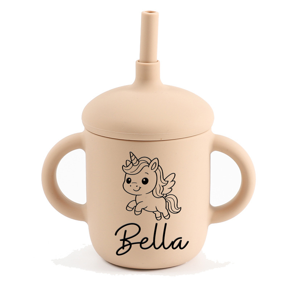 Personalised Baby Food Grade Sippy Silicone Cup | CWBaby443