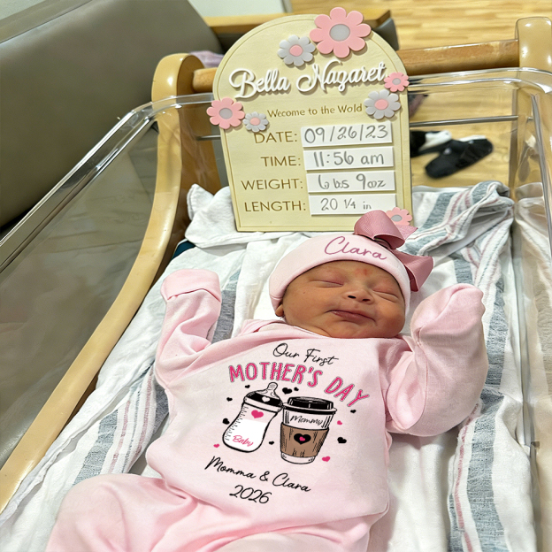 Personalized My First Mother's Day Baby Girl Coming Home Outfit | CWBaby454