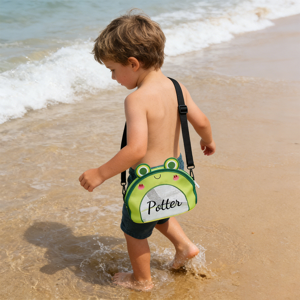Personalized Cute Design Seashell Zipper Mesh Beach Bag | CWBeach223
