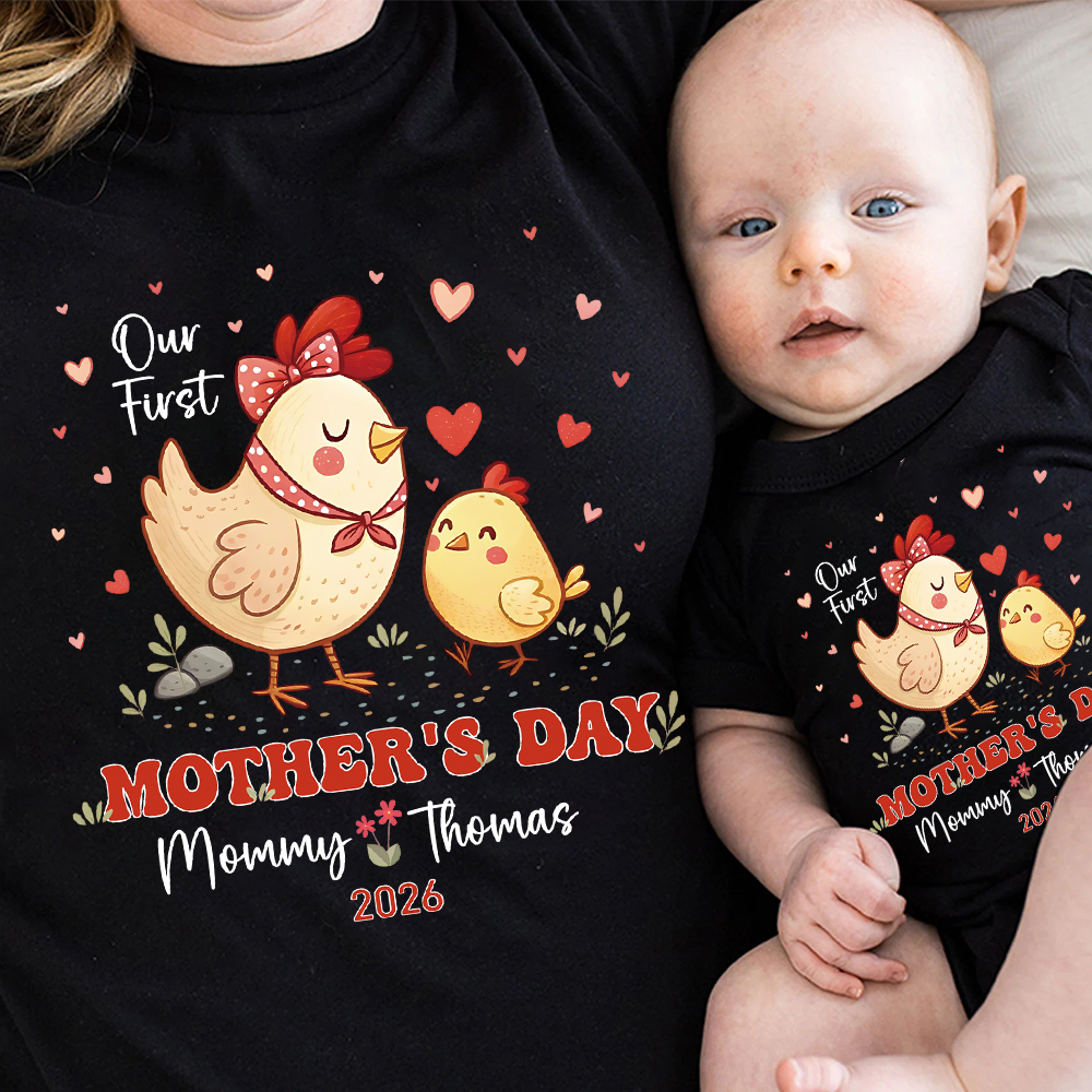 Personalized First Mother's Day Mommy and Baby Outfit | CWFamily128