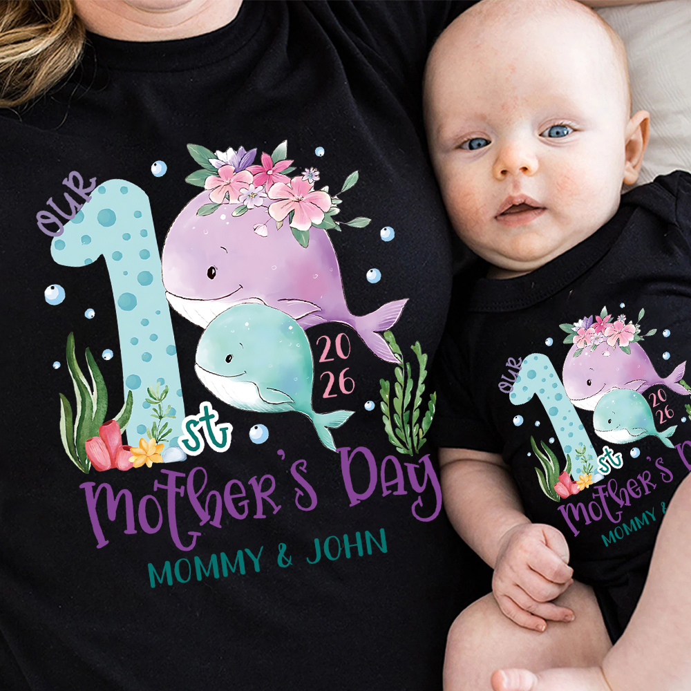 Personalized First Mother's Day Mommy and Baby Outfit | CWFamily129