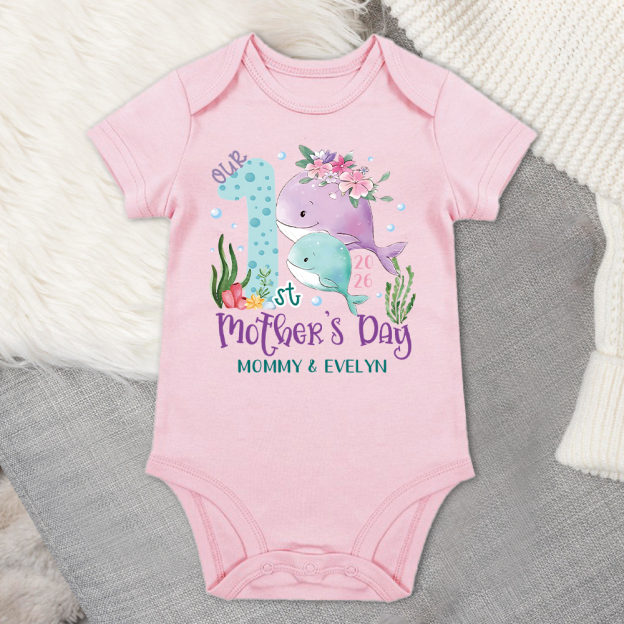 Personalized First Mother's Day Mommy and Baby Outfit | CWFamily129