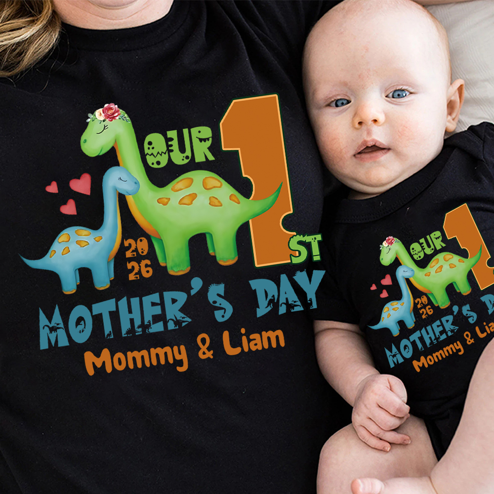 Personalized First Mother's Day Mommy and Baby Outfit | CWFamily130