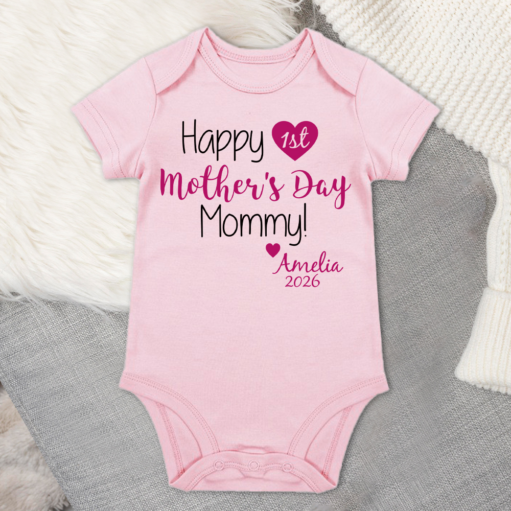 Personalized First Mother's Day Mommy and Baby Outfit | CWFamily139