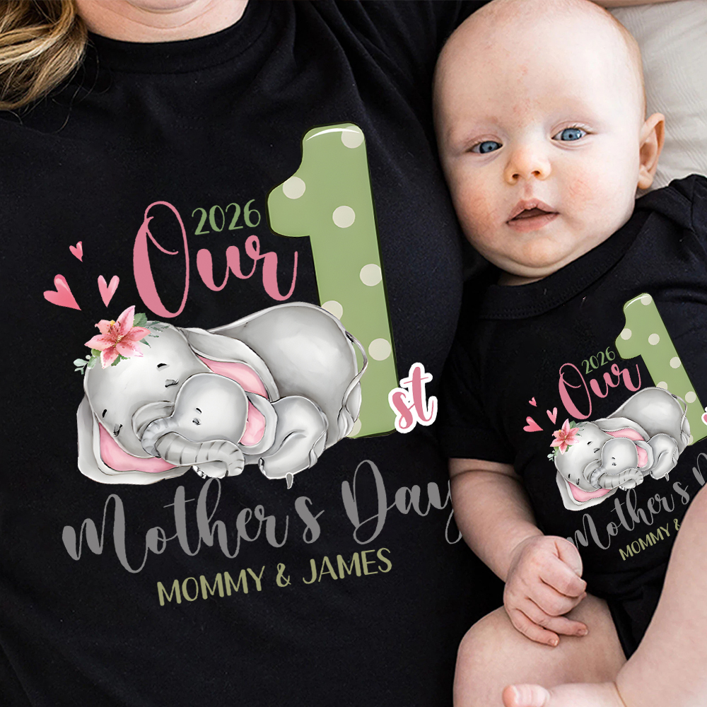Personalized First Mother's Day Mommy and Baby Outfit | CWFamily134