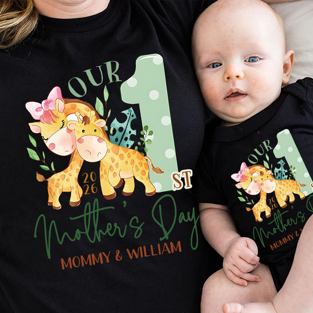 Personalized First Mother's Day Mommy and Baby Outfit | CWFamily135