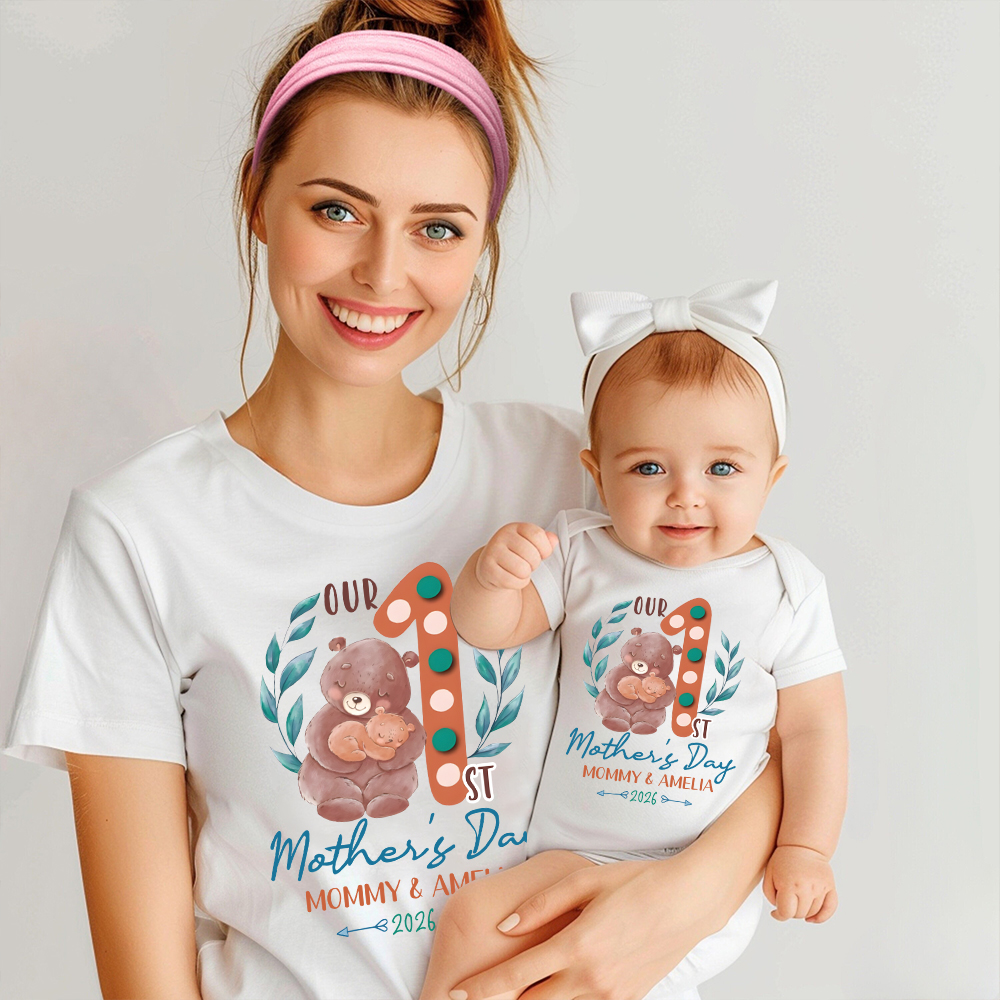 Personalized First Mother's Day Mommy and Baby Outfit | CWFamily136
