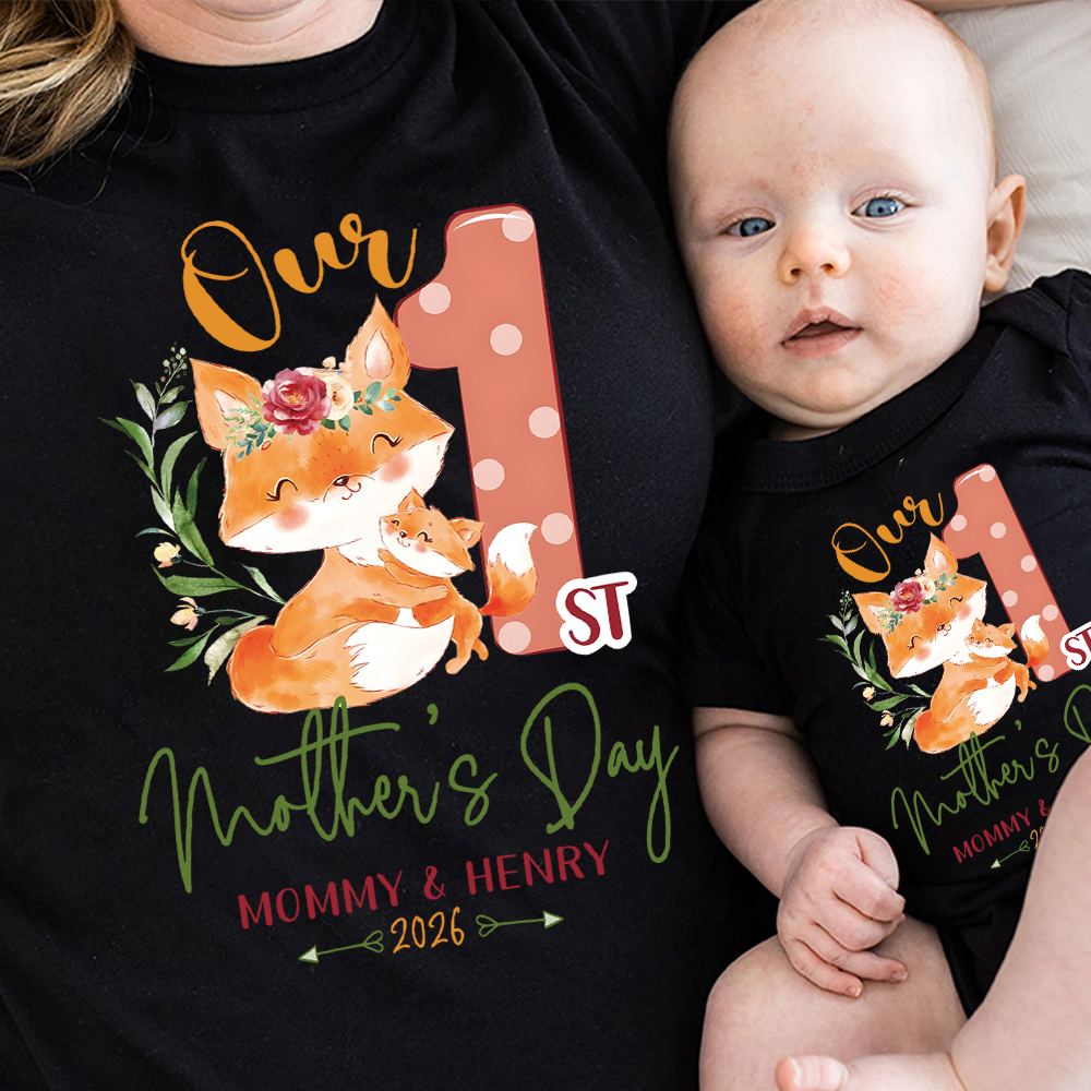 Personalized First Mother's Day Mommy and Baby Outfit | CWFamily137